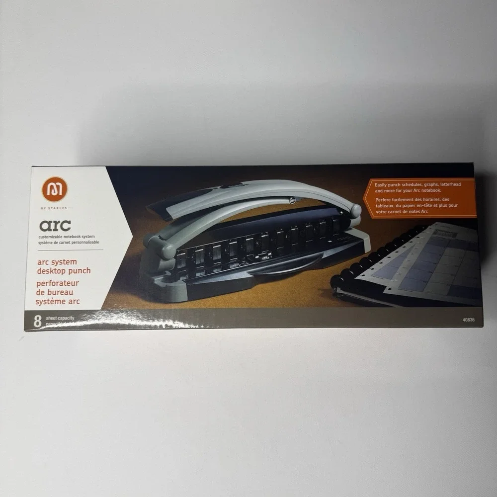 Staples ARC System 11-Hole Desktop Punch, 8-Sheet Capacity Model 40836 *NEW*